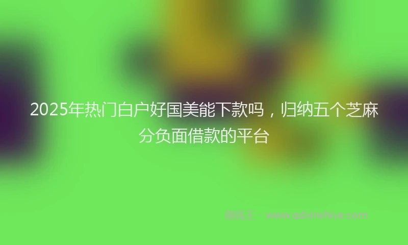 2025年热门白户好国美能下款吗,归纳五个芝麻分负面借款的平台
