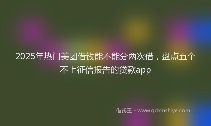 2025年热门美团借钱能不能分两次借,盘点五个不上征信报告的贷款app
