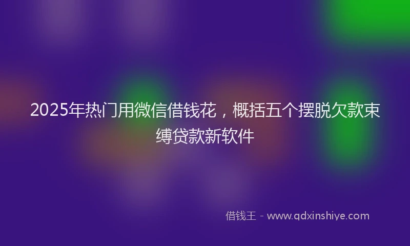 2025年热门用微信借钱花，概括五个摆脱欠款束缚贷款新软件