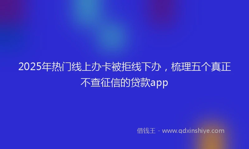 2025年热门线上办卡被拒线下办,梳理五个真正不查征信的贷款app