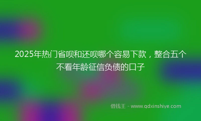 2025年热门省呗和还呗哪个容易下款，整合五个不看年龄征信负债的口子