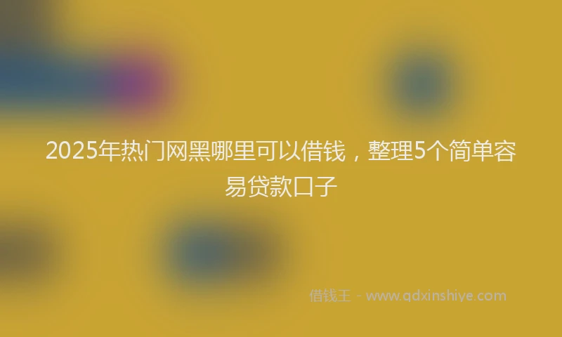 2025年热门网黑哪里可以借钱，整理5个简单容易贷款口子