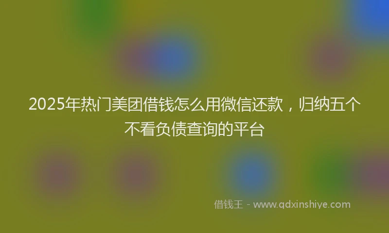 2025年热门美团借钱怎么用微信还款，归纳五个不看负债查询的平台