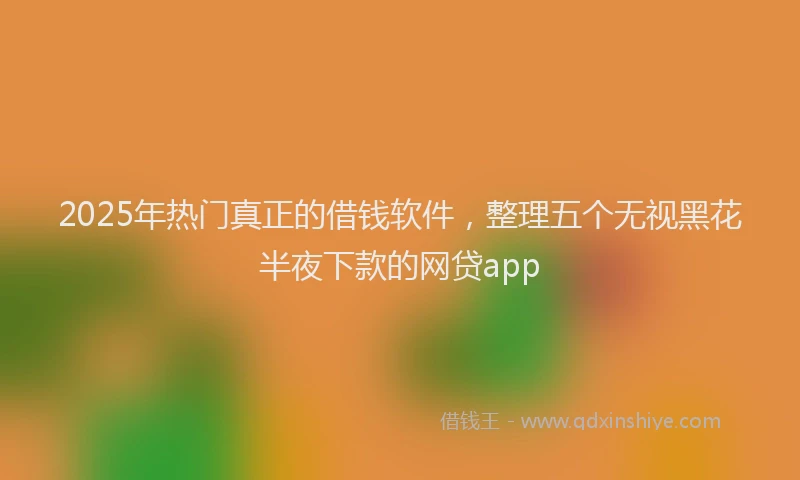 2025年热门真正的借钱软件,整理五个无视黑花半夜下款的网贷app