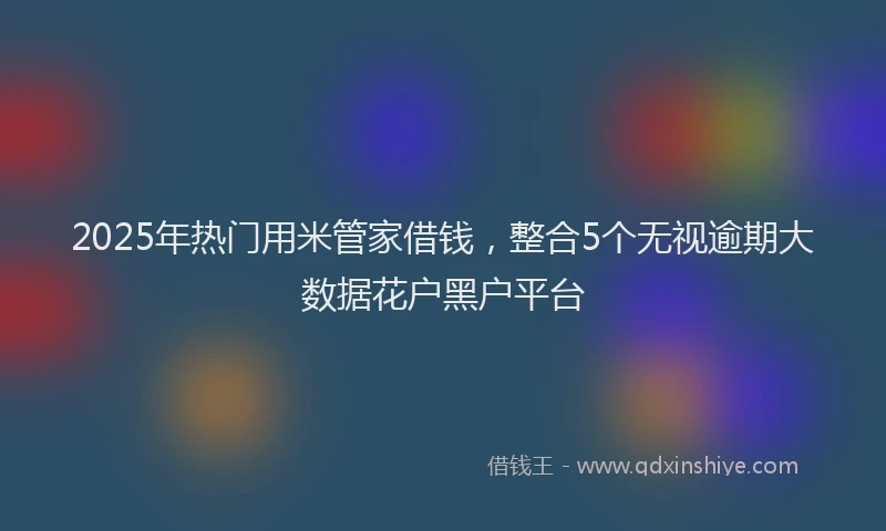 2025年热门用米管家借钱，整合5个无视逾期大数据花户黑户平台