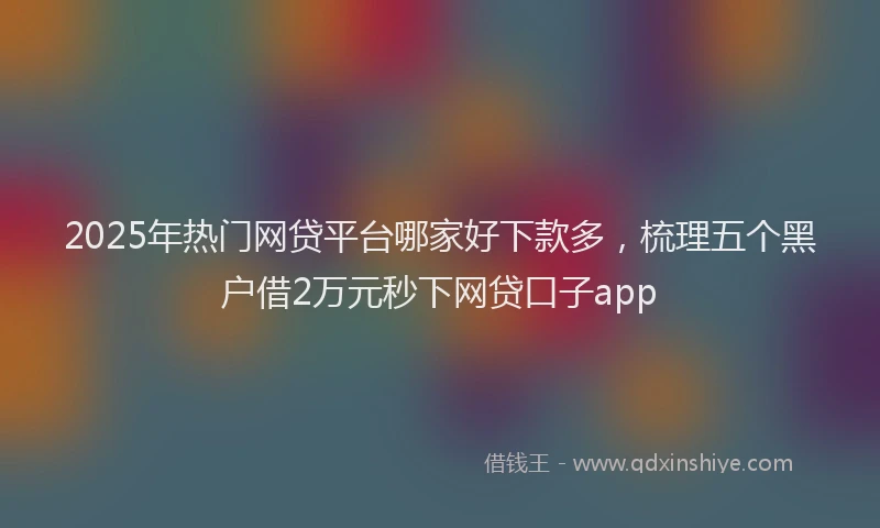 2025年热门网贷平台哪家好下款多，梳理五个黑户借2万元秒下网贷口子app