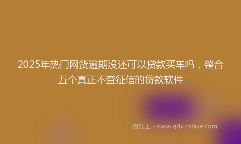 2025年热门网货逾期没还可以贷款买车吗,整合五个真正不查征信的贷款软件