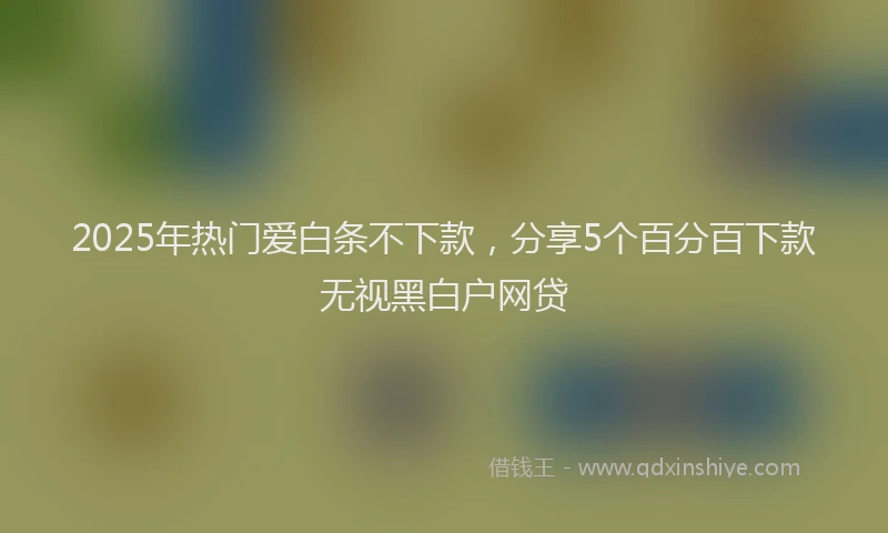 2025年热门爱白条不下款,分享5个百分百下款无视黑白户网贷