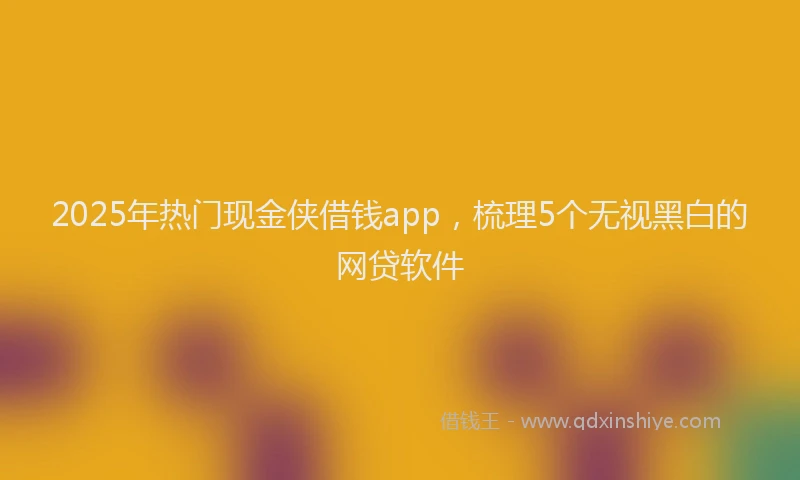 2025年热门现金侠借钱app，梳理5个无视黑白的网贷软件
