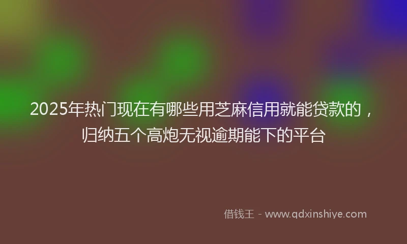 2025年热门现在有哪些用芝麻信用就能贷款的，归纳五个高炮无视逾期能下的平台