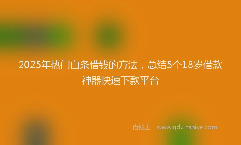 2025年热门白条借钱的方法,总结5个18岁借款神器快速下款平台