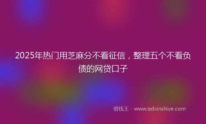 2025年热门用芝麻分不看征信，整理五个不看负债的网贷口子