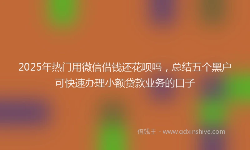 2025年热门用微信借钱还花呗吗，总结五个黑户可快速办理小额贷款业务的口子