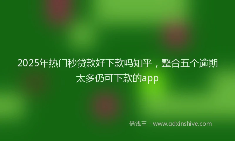 2025年热门秒贷款好下款吗知乎,整合五个逾期太多仍可下款的app