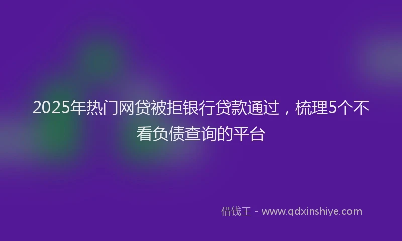 2025年热门网贷被拒银行贷款通过，梳理5个不看负债查询的平台