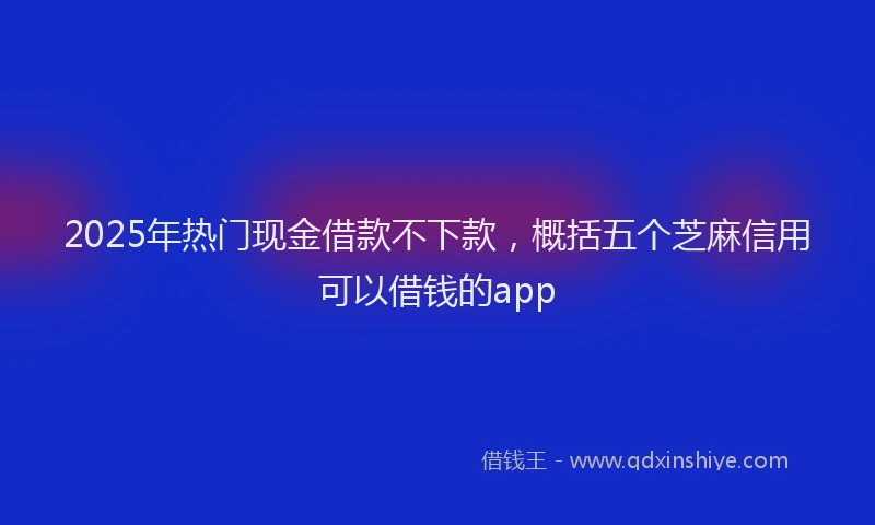 2025年热门现金借款不下款，概括五个芝麻信用可以借钱的app