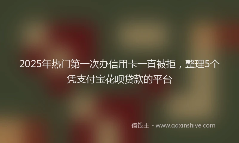 2025年热门第一次办信用卡一直被拒，整理5个凭支付宝花呗贷款的平台