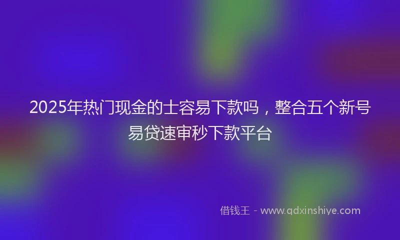 2025年热门现金的士容易下款吗，整合五个新号易贷速审秒下款平台