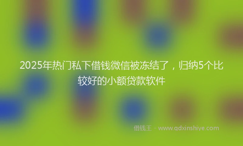 2025年热门私下借钱微信被冻结了,归纳5个比较好的小额贷款软件