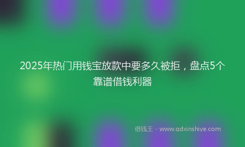 2025年热门用钱宝放款中要多久被拒，盘点5个靠谱借钱利器