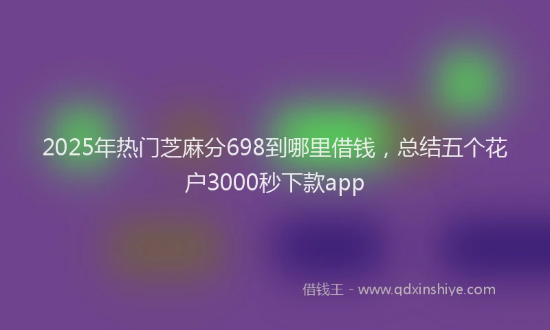 2025年热门芝麻分698到哪里借钱，总结五个花户3000秒下款app