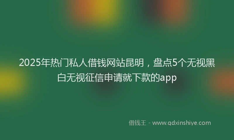 2025年热门私人借钱网站昆明,盘点5个无视黑白无视征信申请就下款的app
