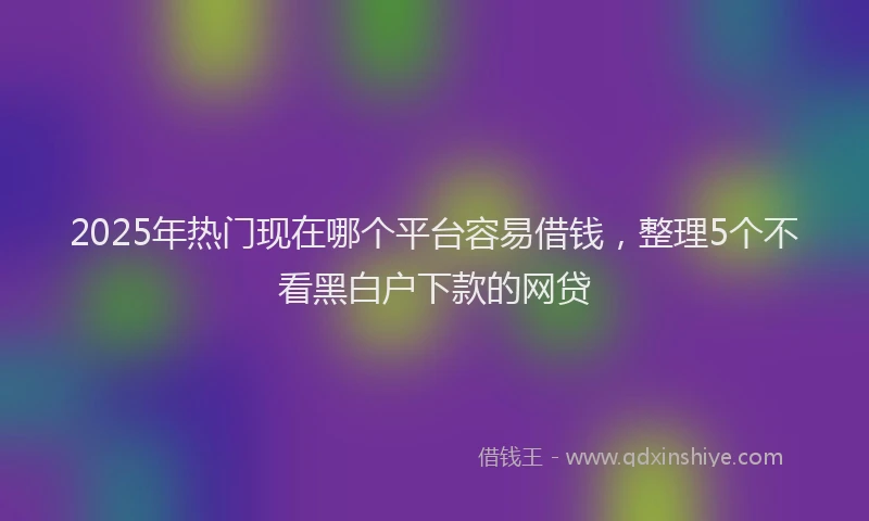 2025年热门现在哪个平台容易借钱，整理5个不看黑白户下款的网贷