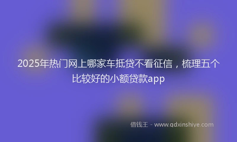 2025年热门网上哪家车抵贷不看征信，梳理五个比较好的小额贷款app