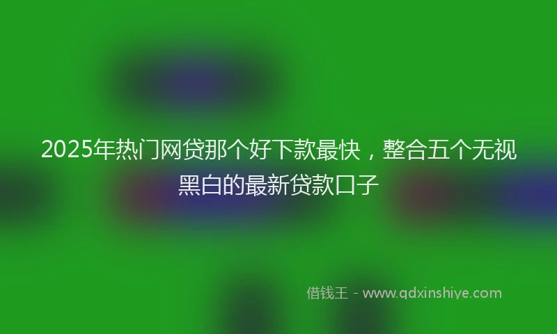 2025年热门网贷那个好下款最快，整合五个无视黑白的最新贷款口子