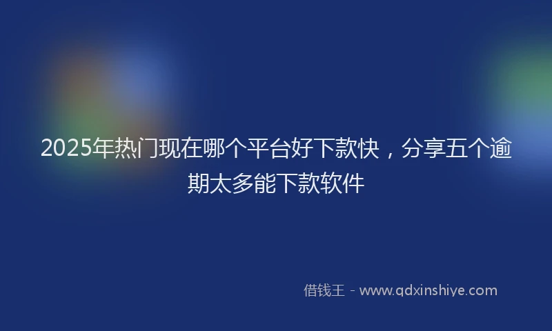 2025年热门现在哪个平台好下款快，分享五个逾期太多能下款软件