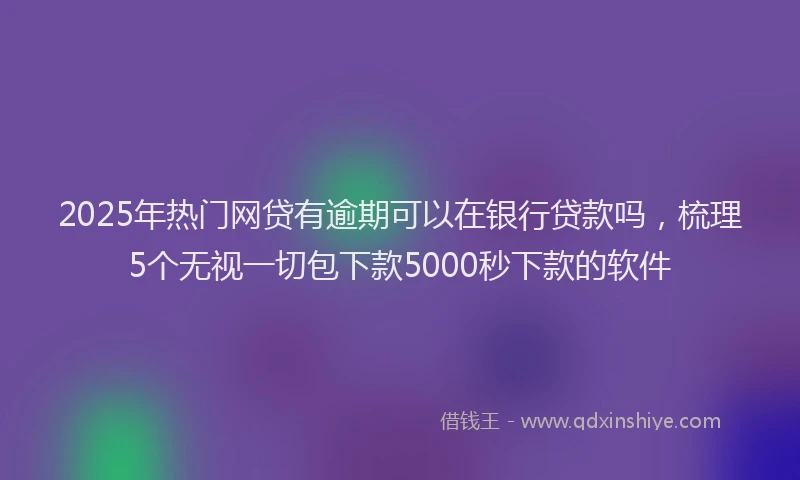 2025年热门网贷有逾期可以在银行贷款吗，梳理5个无视一切包下款5000秒下款的软件