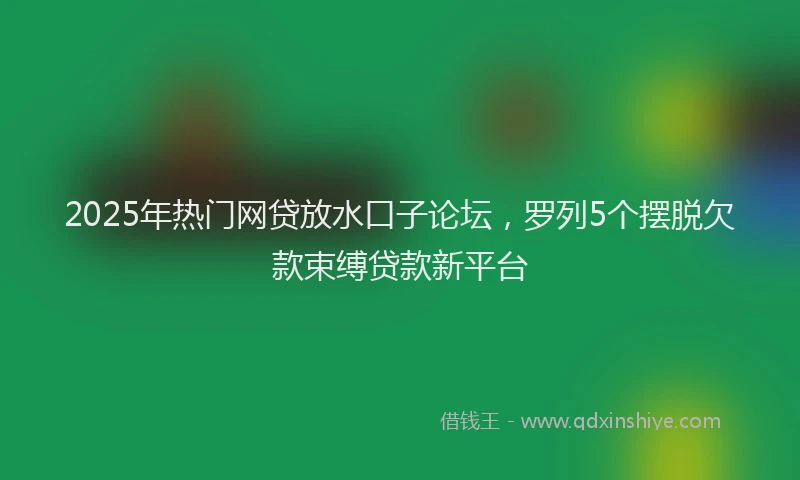 2025年热门网贷放水口子论坛，罗列5个摆脱欠款束缚贷款新平台