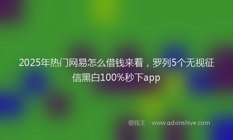 2025年热门网易怎么借钱来着，罗列5个无视征信黑白100%秒下app