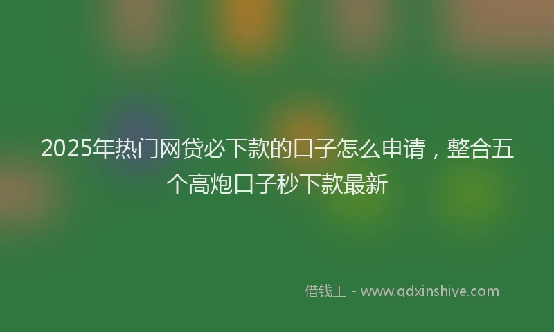 2025年热门网贷必下款的口子怎么申请，整合五个高炮口子秒下款最新