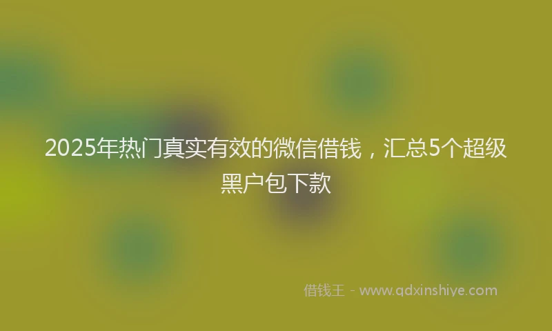 2025年热门真实有效的微信借钱,汇总5个超级黑户包下款