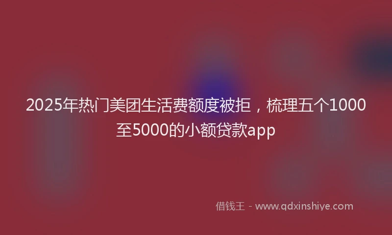 2025年热门美团生活费额度被拒，梳理五个1000至5000的小额贷款app