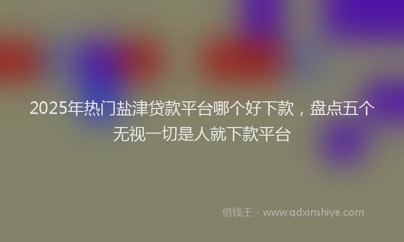 2025年热门盐津贷款平台哪个好下款，盘点五个无视一切是人就下款平台