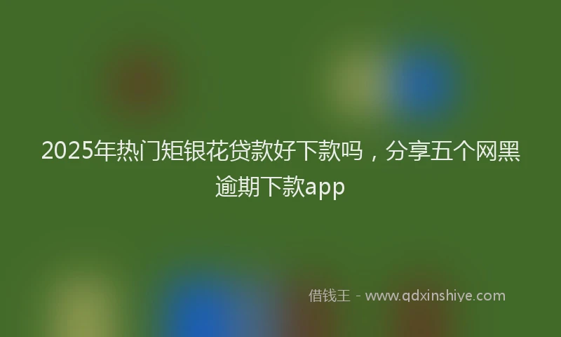 2025年热门矩银花贷款好下款吗,分享五个网黑逾期下款app