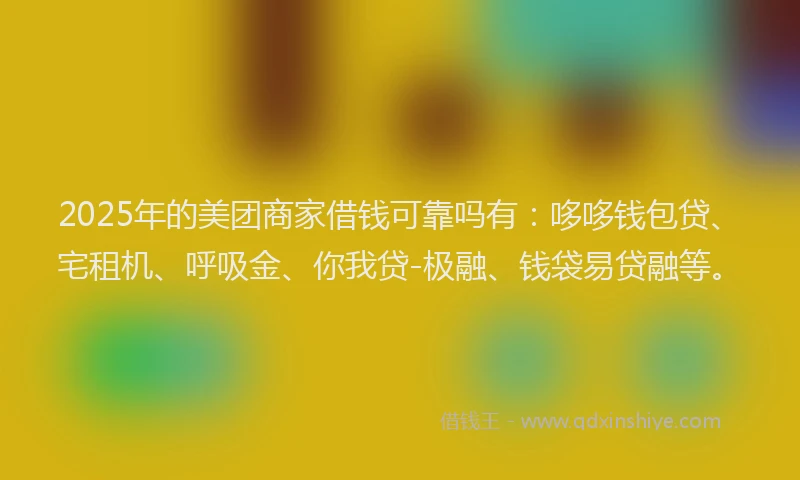 2025年的美团商家借钱可靠吗有：哆哆钱包贷、宅租机、呼吸金、你我贷-极融、钱袋易贷融等。