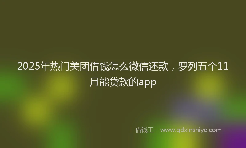 2025年热门美团借钱怎么微信还款，罗列五个11月能贷款的app