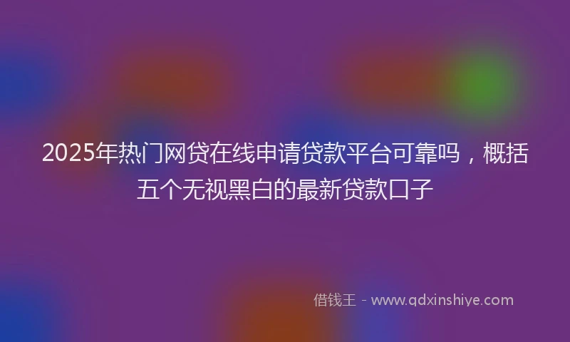 2025年热门网贷在线申请贷款平台可靠吗，概括五个无视黑白的最新贷款口子