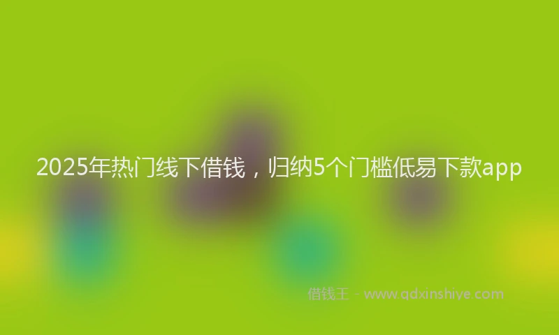 2025年热门线下借钱,归纳5个门槛低易下款app