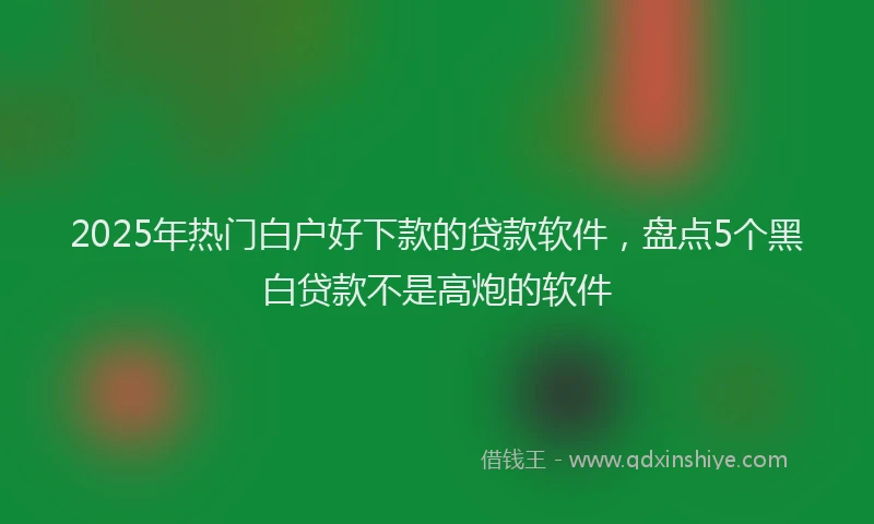 2025年热门白户好下款的贷款软件，盘点5个黑白贷款不是高炮的软件
