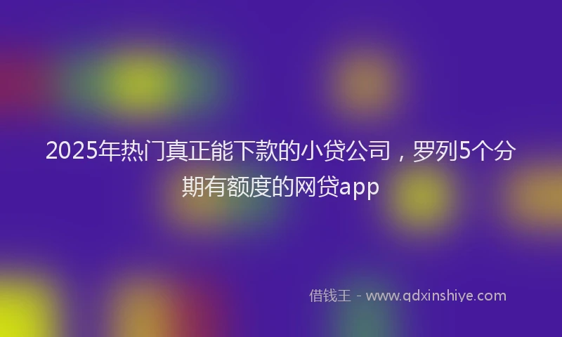 2025年热门真正能下款的小贷公司，罗列5个分期有额度的网贷app