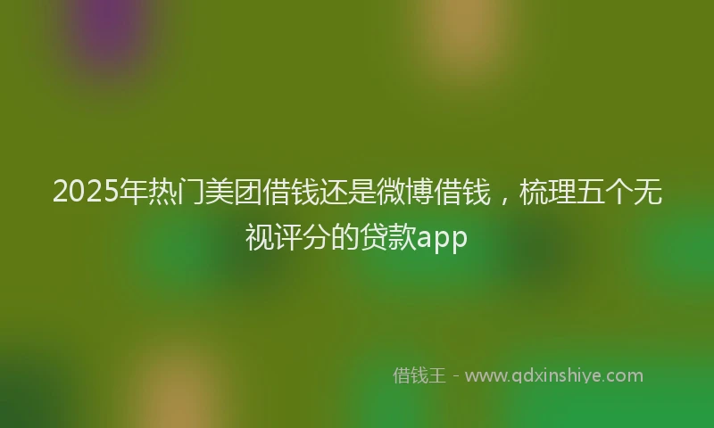 2025年热门美团借钱还是微博借钱，梳理五个无视评分的贷款app