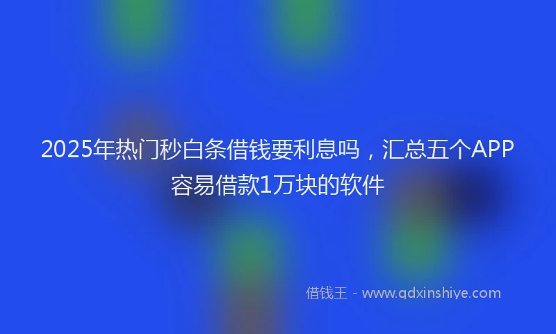 2025年热门秒白条借钱要利息吗,汇总五个APP容易借款1万块的软件