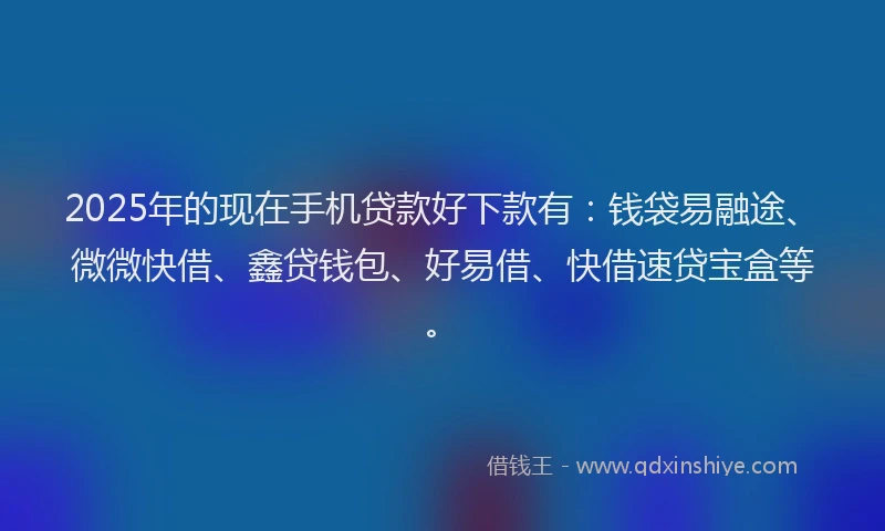 2025年的现在手机贷款好下款有：钱袋易融途、微微快借、鑫贷钱包、好易借、快借速贷宝盒等。