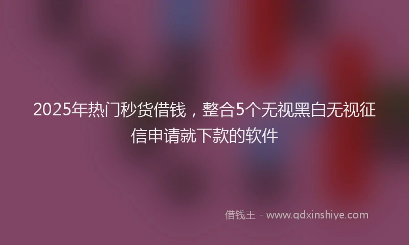 2025年热门秒货借钱，整合5个无视黑白无视征信申请就下款的软件