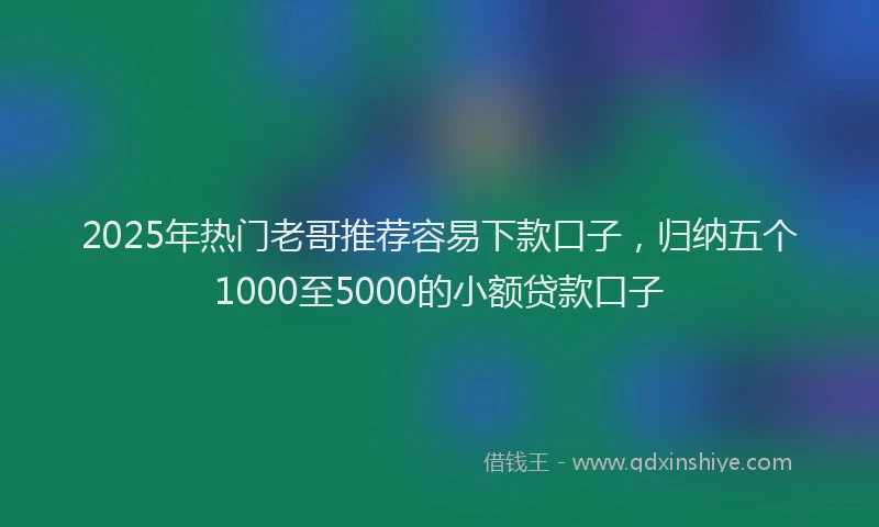 2025年热门老哥推荐容易下款口子,归纳五个1000至5000的小额贷款口子