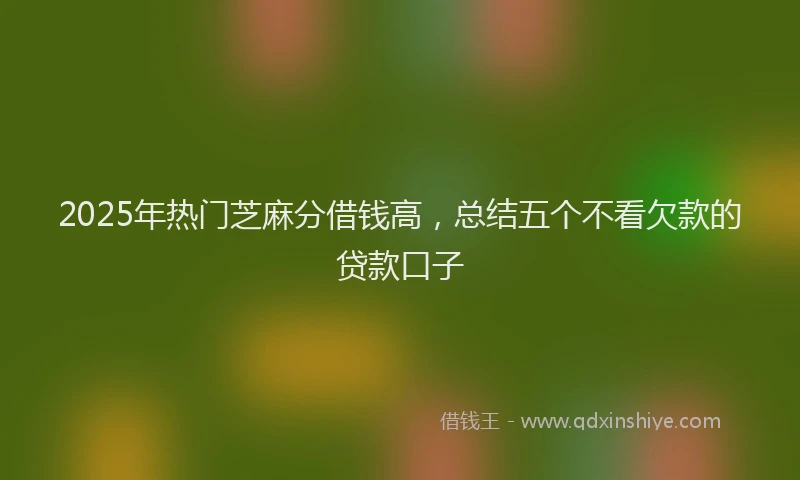 2025年热门芝麻分借钱高,总结五个不看欠款的贷款口子